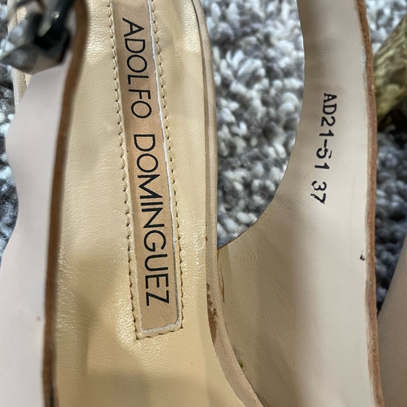 Almost new! Leather Adolfo Dominguez summer tan gold comfortable heels sandals - Picture 10 of 12